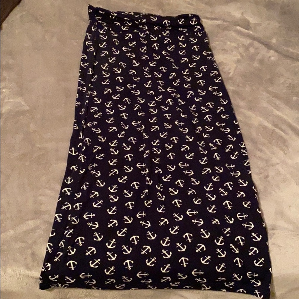 blue fitted skirt